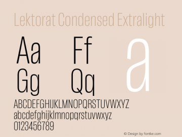 Lektorat Condensed Extralight Version 1.002图片样张