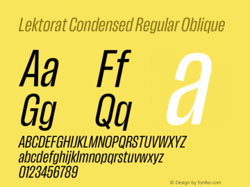 Lektorat Condensed Regular Oblique Version 1.002图片样张