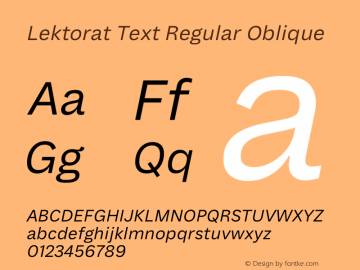 Lektorat Text Regular Oblique Version 1.001图片样张