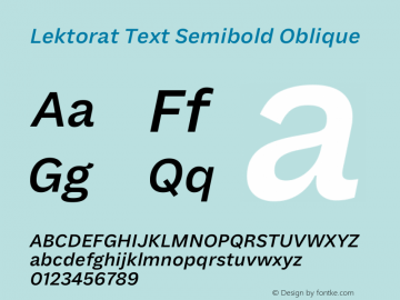 Lektorat Text Semibold Oblique Version 1.001图片样张