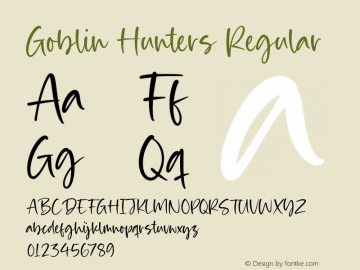 Goblin Hunters Version 1.00;January 28, 2023;FontCreator 11.5.0.2430 64-bit图片样张