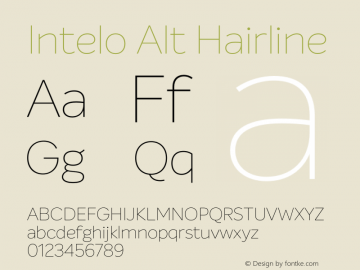 Intelo Alt Hairline Version 1.000;PS 001.000;hotconv 1.0.88;makeotf.lib2.5.64775图片样张