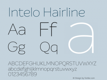 Intelo Hairline Version 1.000;PS 001.000;hotconv 1.0.88;makeotf.lib2.5.64775图片样张