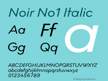 Noir No1 Italic Version 0.009;PS 000.009;hotconv 1.0.88;makeotf.lib2.5.64775图片样张
