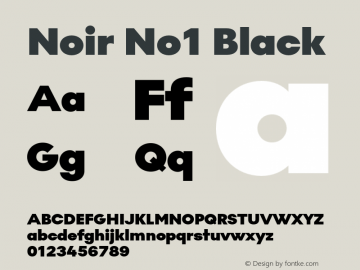 Noir No1 Black Version 1.001;PS 001.001;hotconv 1.0.88;makeotf.lib2.5.64775图片样张