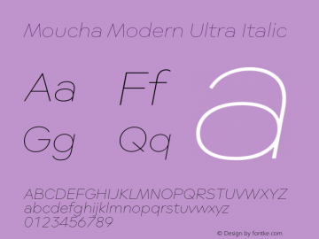 Moucha Modern Ultra Italic Version 1.000图片样张