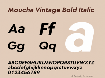Moucha Vintage Bold Italic Version 1.000图片样张