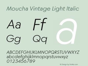 Moucha Vintage Light Italic Version 1.000图片样张