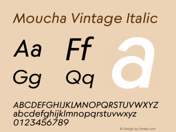 MouchaVintage-Italic Version 1.000图片样张