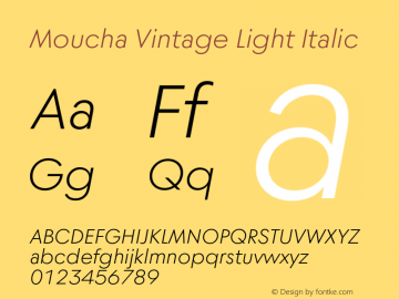 MouchaVintage-LightItalic Version 1.000图片样张
