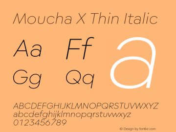 MouchaX-ThinItalic Version 1.000图片样张