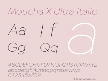 MouchaX-UltraItalic Version 1.000图片样张