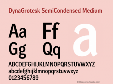 DynaGrotesk SemiCondensed Medium Version 001.001图片样张