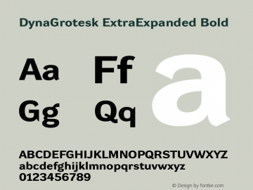 DynaGrotesk ExtraExpanded Bold Version 001.001图片样张