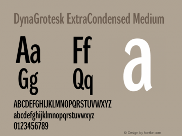 DynaGrotesk ExtraCondensed Medium Version 001.001图片样张