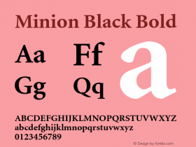 Minion Black Bold 001.000 Font Sample