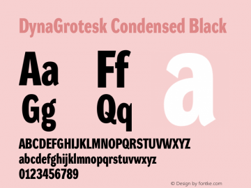 DynaGrotesk Condensed Black Version 001.001图片样张