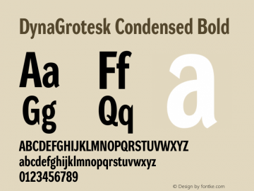 DynaGrotesk Condensed Bold Version 001.001图片样张