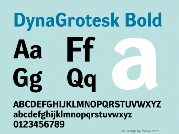 DynaGrotesk Bold Version 001.001图片样张