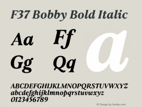 F37 Bobby Bold Italic Version 1.1图片样张