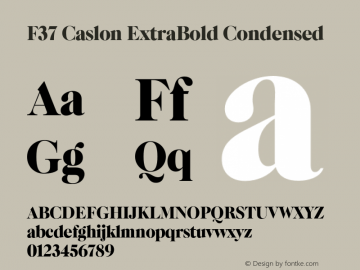 F37 Caslon ExtraBold Condensed Version 2.000;FEAKit 1.0图片样张