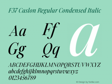 F37 Caslon Regular Condensed Italic Version 2.000;FEAKit 1.0图片样张
