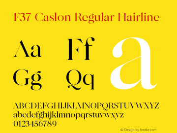 F37 Caslon Regular Hairline Version 2.000图片样张