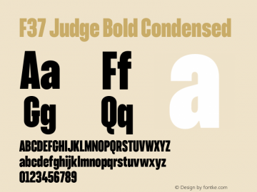 F37 Judge Bold Condensed Version 2.000;FEAKit 1.0图片样张