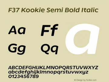 F37 Kookie Semi Bold Italic Version 1.000;FEAKit 1.0图片样张