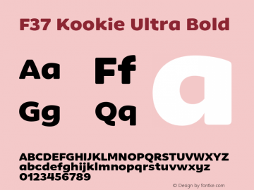 F37 Kookie Ultra Bold Version 1.000;FEAKit 1.0图片样张