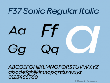 F37 Sonic Regular Italic Version 1.000图片样张