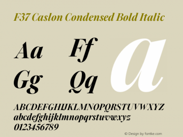 F37 Caslon Condensed Bold Italic Version 2.000;FEAKit 1.0图片样张