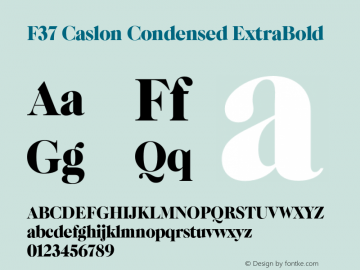 F37 Caslon Condensed ExtraBold Version 2.000;FEAKit 1.0图片样张