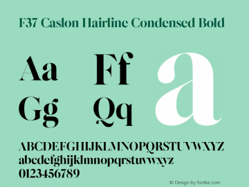 F37 Caslon Hairline Condensed Bold Version 2.000;FEAKit 1.0图片样张