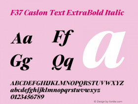 F37 Caslon Text ExtraBold Italic Version 2.000;FEAKit 1.0图片样张