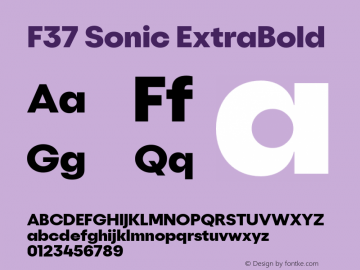 F37 Sonic ExtraBold Version 1.000图片样张