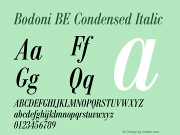 Bodoni BE Condensed Italic 001.000图片样张