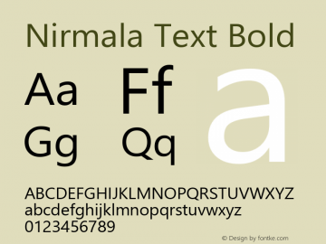 Nirmala Text Bold Version 1.00图片样张