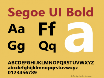 Segoe UI Bold Version 5.66图片样张