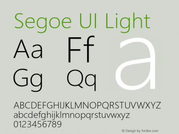 Segoe UI Light Version 5.66图片样张