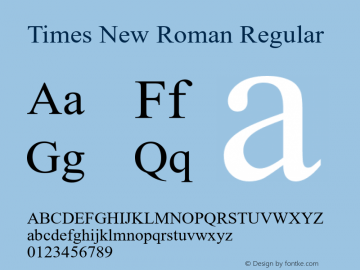 Times New Roman Version 7.05图片样张