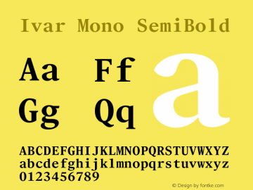 Ivar Mono SemiBold Version 1.000图片样张