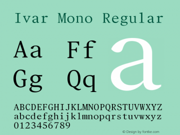 Ivar Mono Regular Version 1.000;Glyphs 3.1.2 (3151)图片样张