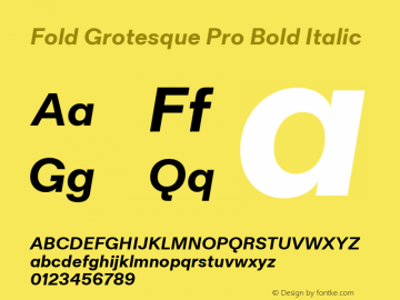 Fold Grotesque Pro Bold Italic Version 2.001图片样张