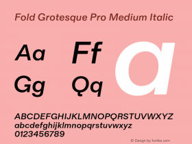 Fold Grotesque Pro Medium Italic Version 2.001图片样张