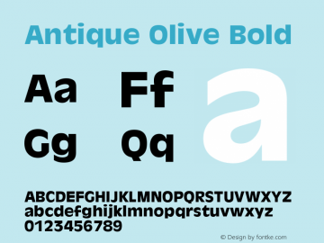Antique Olive Bold Version 1.00图片样张