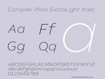 Compiler Plain ExtraLight Italic Version 1.000;hotconv 1.0.109;makeotfexe 2.5.65596图片样张