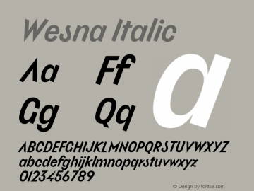Wesna Italic Version 1.000图片样张