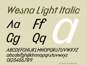 Wesna Light Italic Version 1.000图片样张