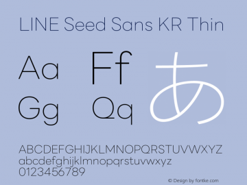 LINE Seed Sans KR Thin Version 1.000图片样张